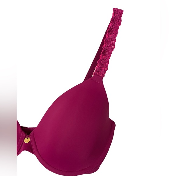Natori BUNDLE Pure Luxe Underwire T-Shirt Bra Tan and Burgundy EUC Size 32D - Picture 5 of 16